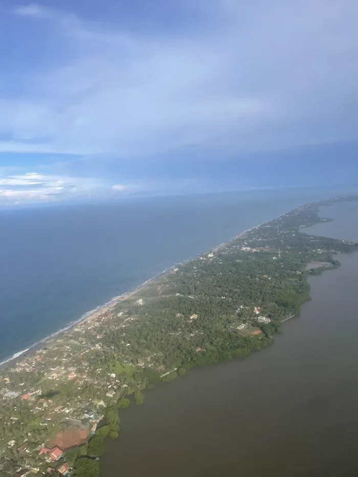 Aerial view of the Sri Lankan coastline